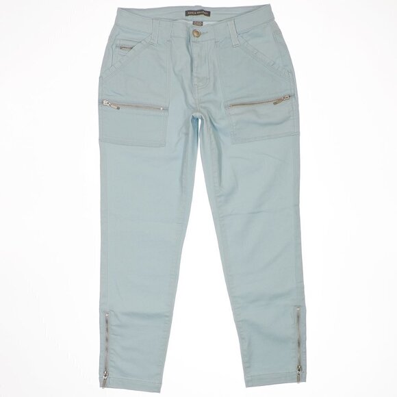 Kate & Mallory Jeans Pants 6 Ankle Ice Blue Ankle Zip Mid Rise Stretch 29x25.5 - Picture 1 of 10